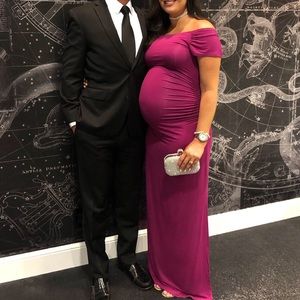Magenta Maternity Evening Dress/Gown